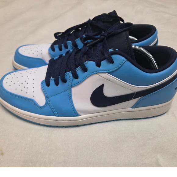 JORDAN 1 LOW UNC 2021 BLACK/UNIVERSITY BLUE/WHITE MENS SNEAKERS SIZE 11.5 NO BOX